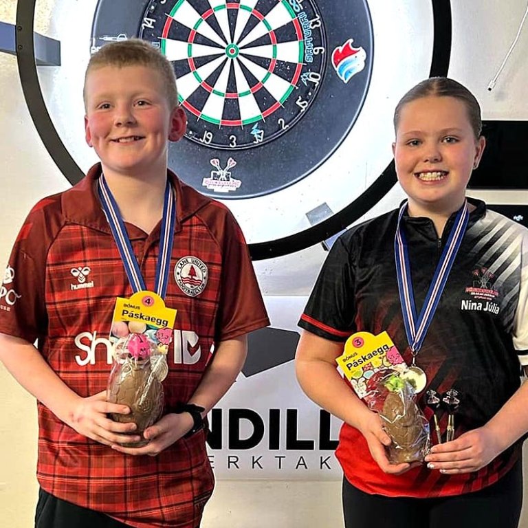 Friðrik Henrý og Nína Júlía léku til úrslita. MYND: PKS