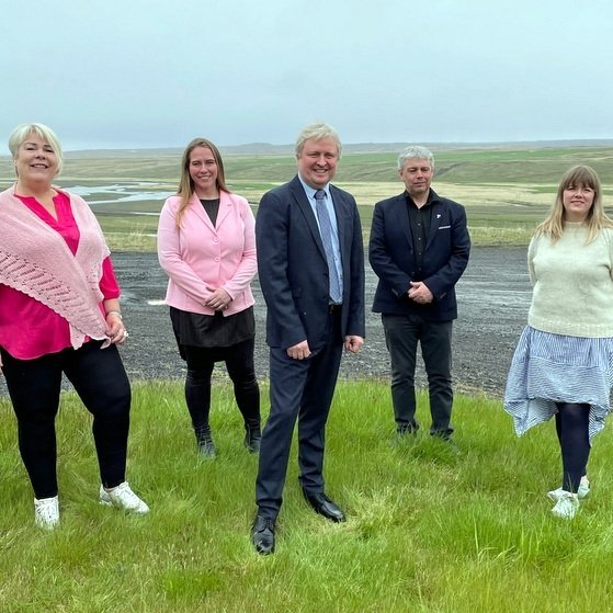 Fimm efstu á lista VG í Norðvesturkjördæmi fyrir alþingiskosningar í haust: Lilja Rafney Magnúsdóttir, Þóra Margrét Lúthersdóttir, Bjarni Jónsson, Lárus Ástmar Hannesson og Sigríður Gísladóttir. Aðsend mynd.