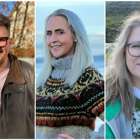 Bjarki, Álfhildu og Sigríður en þau skipa efstu þrjú sæti lista VG fyrir þingkosningarnar 2024. MYND AF VG.IS
