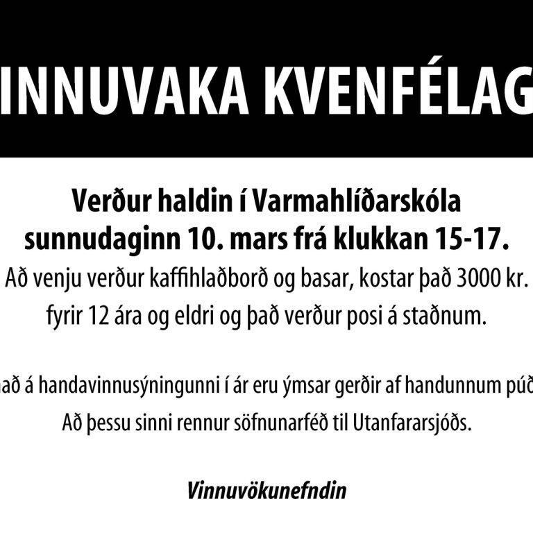 Auglýsing sem birtist í Sjónhorni vikunnar.