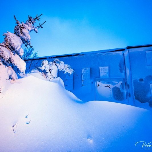 Mikið fannfergi eftir vonskuveðrið á Blönduósi. Mynd: Róbert Daníel Jónsson.