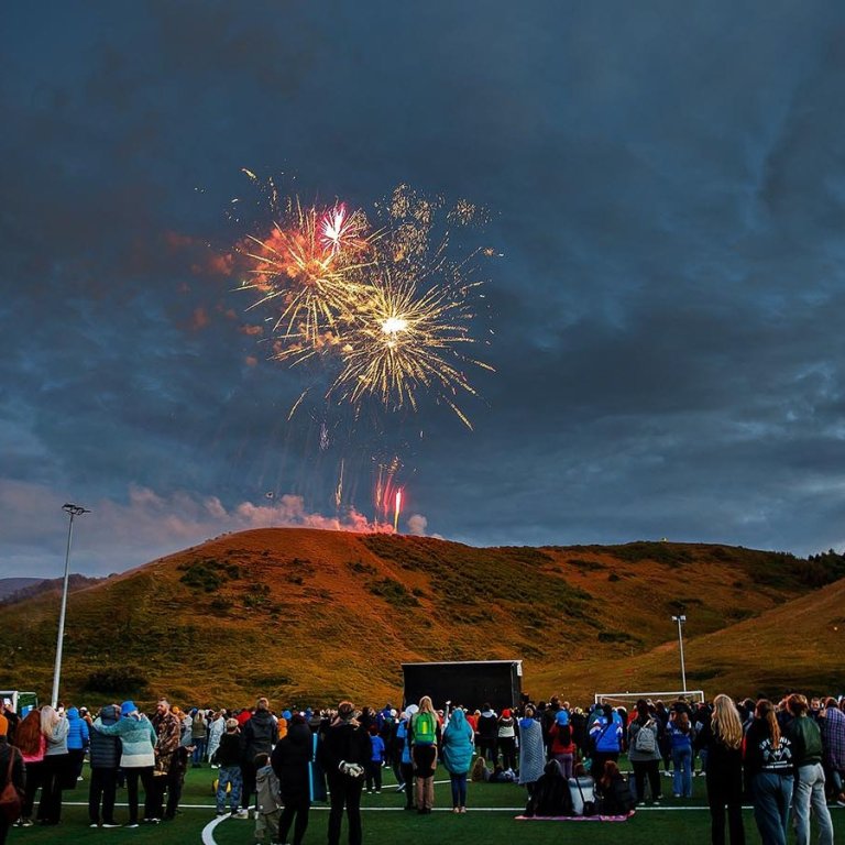 Lokathöfn Unglingalandsmótsins 2023 fór fram í blæjalogni í gærkvöldi. MYNDIR: DAVÍÐ MÁR